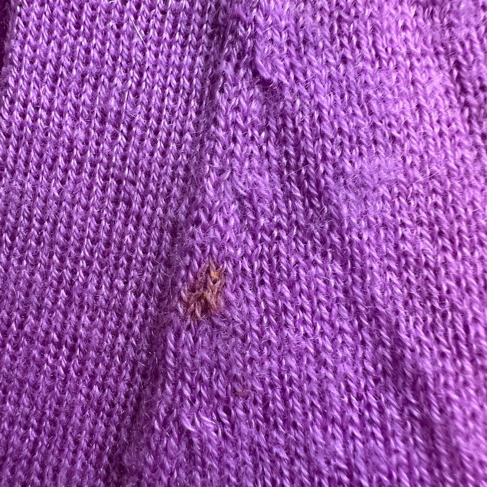 J.Crew Purple Short Sleeve Cashmere Sweater – Button Front - Picture 3 of 12